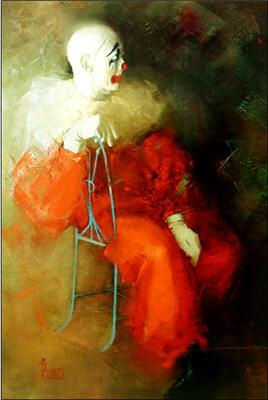 Sample artwork by Edward Runci (1921 - 1986), known for illustration, pin-up, clowns, native-american portraits - View similar artists and auction records